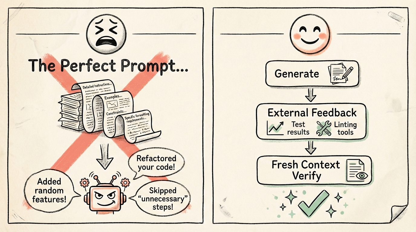 Why LLMs Are Bad at 'First Try' and Great at Verification